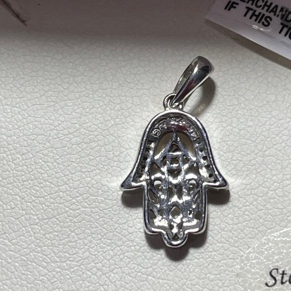 Macy's Sterling Silver and 14K Hamsa Necklace - Picture 3 of 7